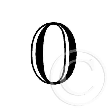 Small 2530 A - Number Zero Rubber Stamp