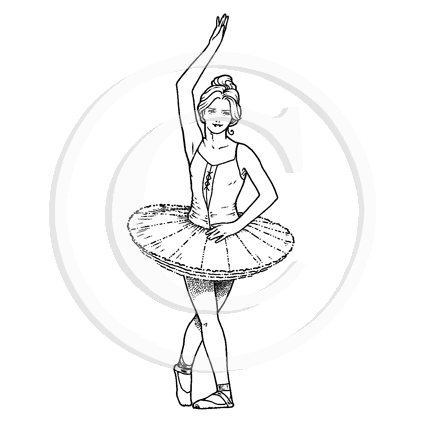 2616 E -  Ballet Dancer Rubber Stamp