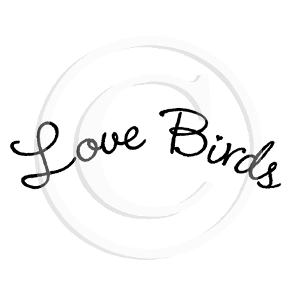 2732 B - Love Birds Wording Rubber Stamp