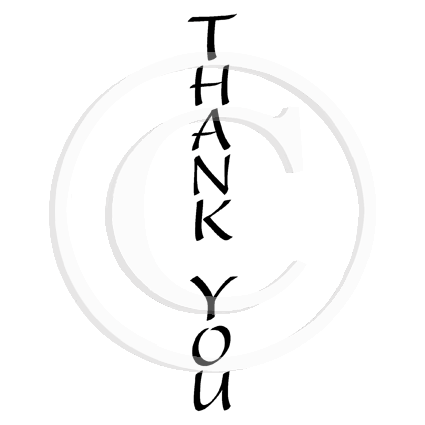 2735 BB - Thank You Vertical Wording Rubber Stamp