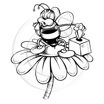 2805 F - Sick Bee Rubber Stamp