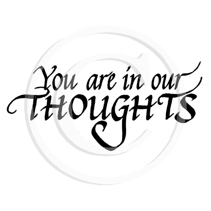 2808 E - In Our Thoughts Wording Rubber Stamp