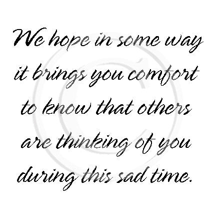 2833 F - Sympathy Wording Rubber Stamp