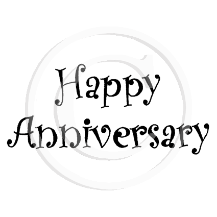 2923 B - Happy Anniversary Wording Rubber Stamps