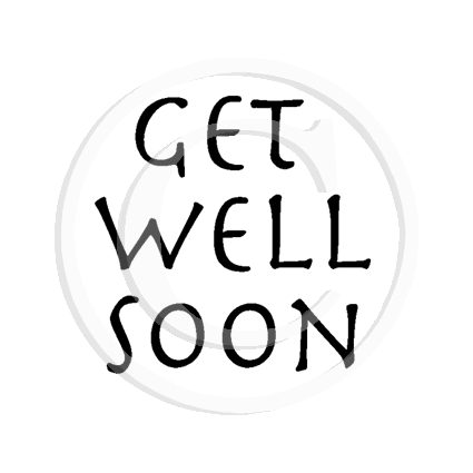 2968 A - Get Well Wording Rubber Stamp