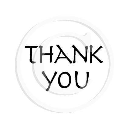 2971 A - Thank You Wording Rubber Stamp