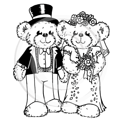 3014 G - Wedding Bears Rubber Stamp