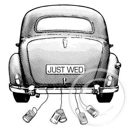 3036 G - Wedding Car Wording Rubber Stamp