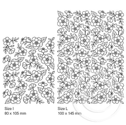 3459 I or L - Flower Background Rubber Stamp