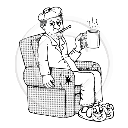 3542 F - Sick Man Rubber Stamp