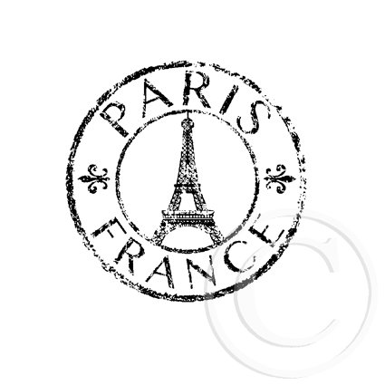3940 C - Paris Postmark Rubber Stamp