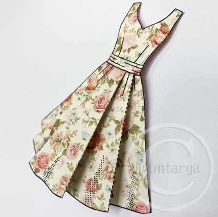 2700 I - Fold Up Dress Rubber Stamp