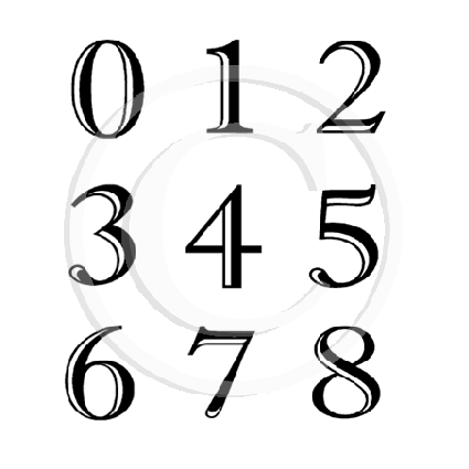 Numbers Small Set - Size A Rubber Stamps