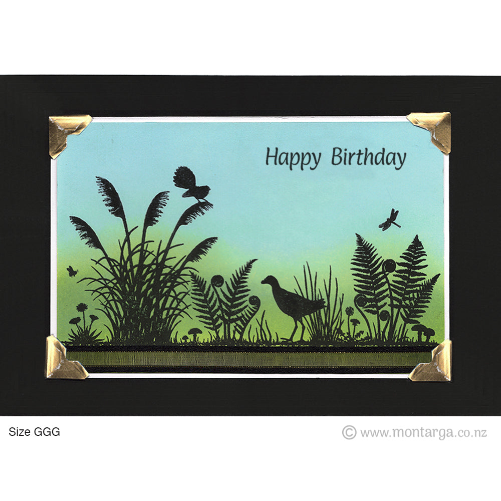 3457 GGG or K - NZ Silhouette Rubber Stamp