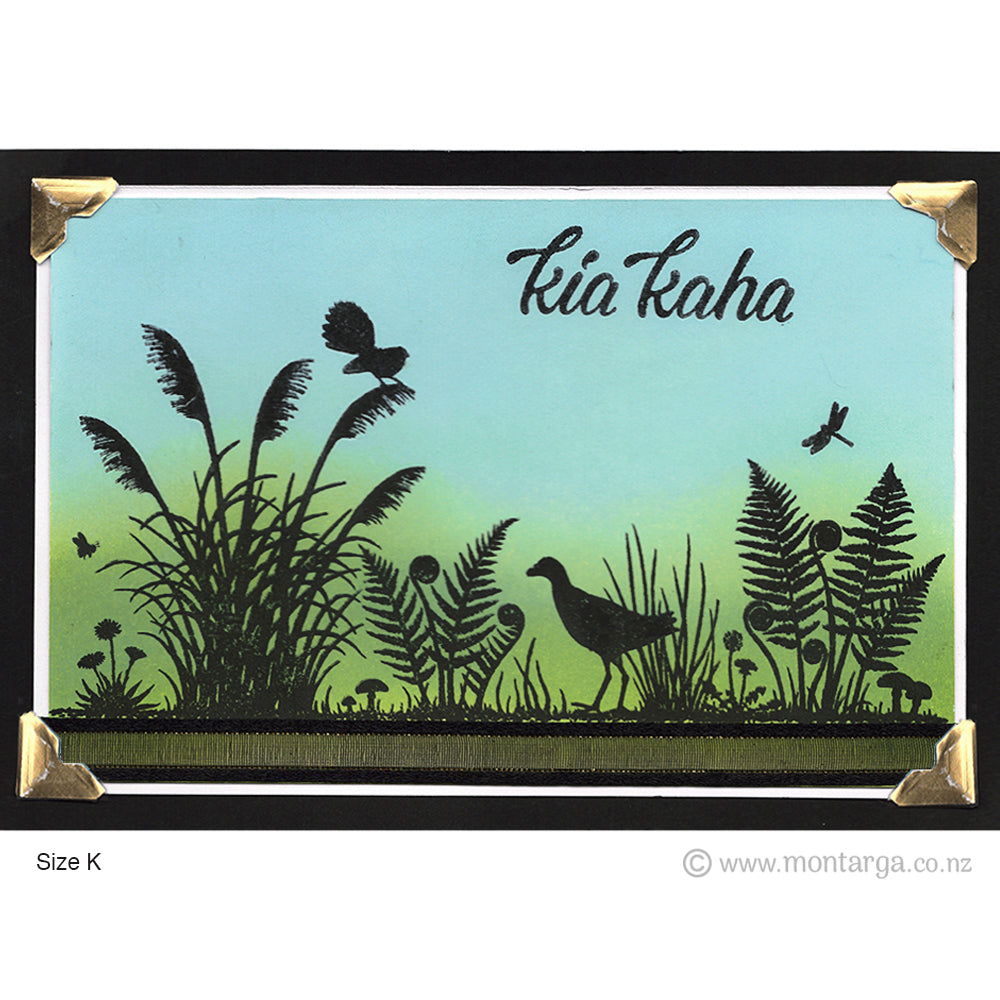 3457 GGG or K - NZ Silhouette Rubber Stamp