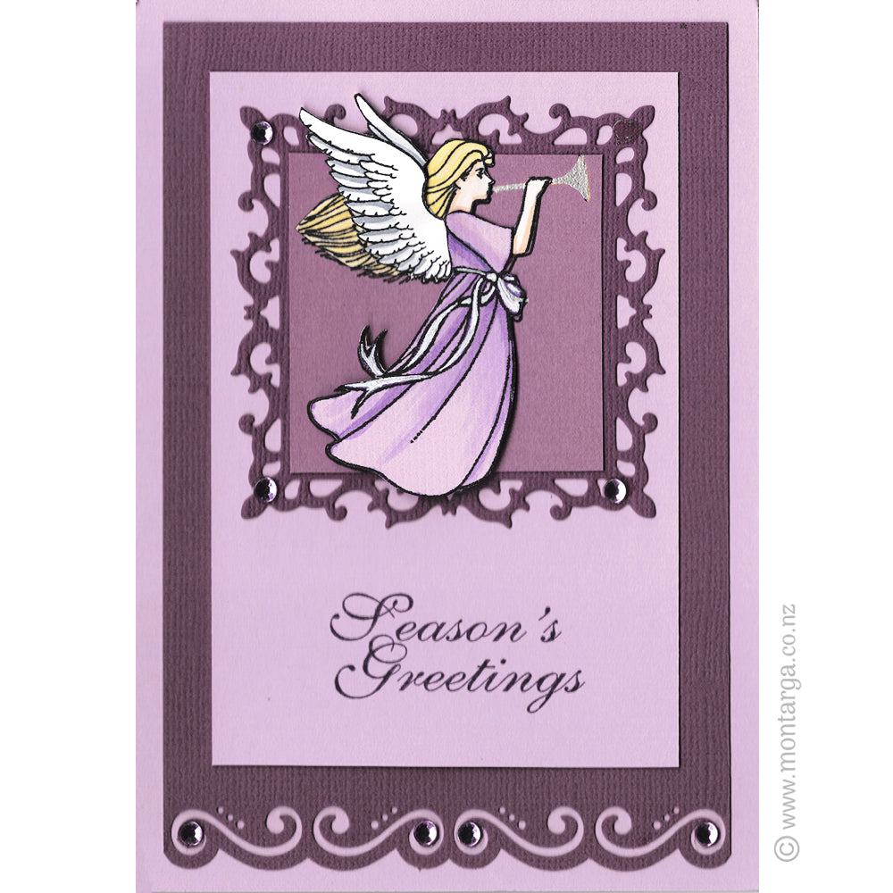 2160 B - Seasons Greetings Wording Rubber Stamp