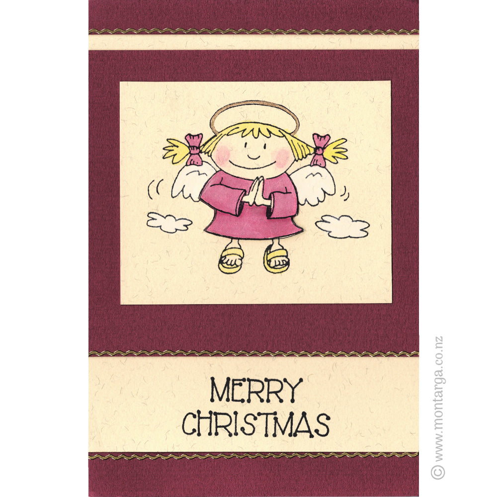 2140 B - Merry Christmas Wording Rubber Stamp