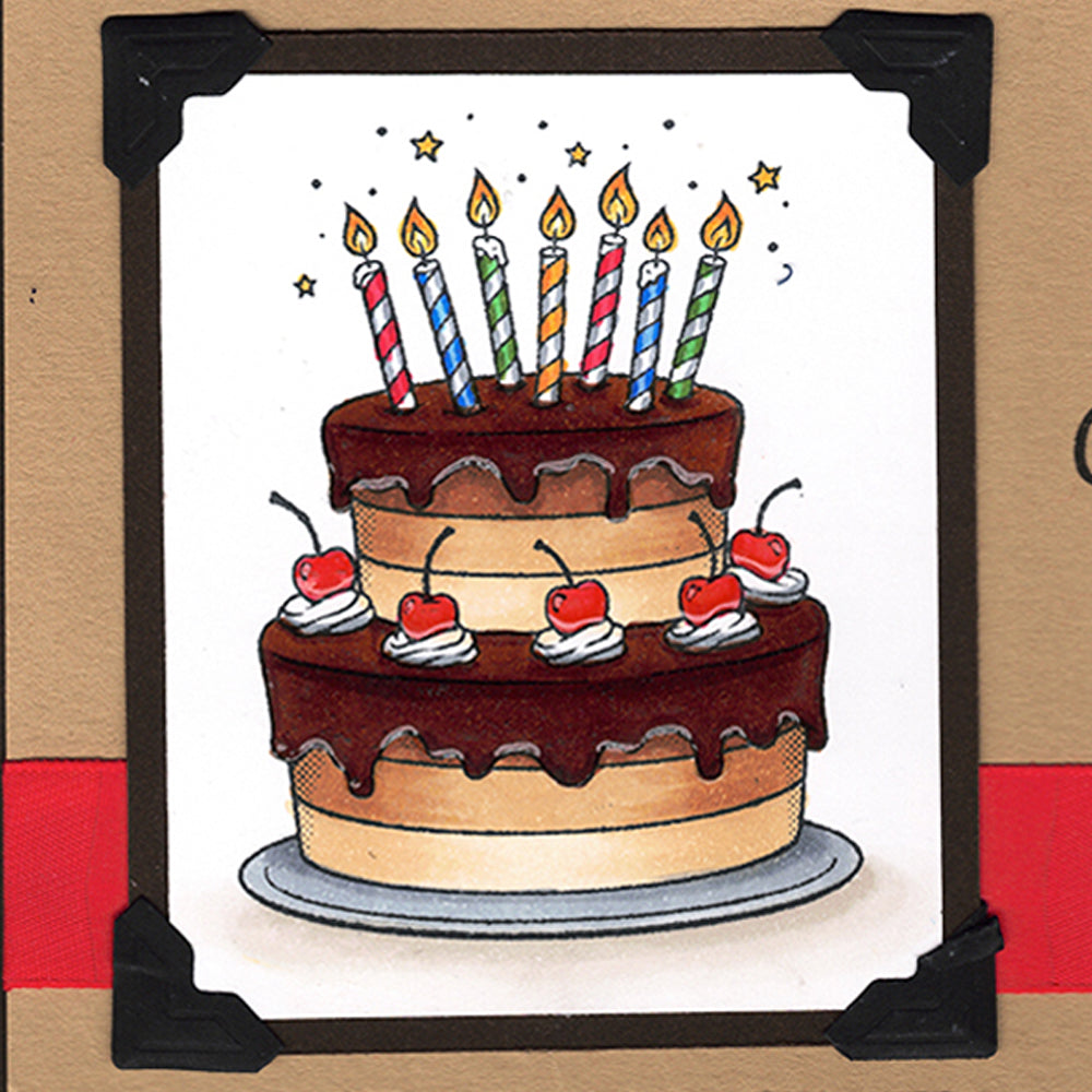 Card Sample - Birthday Cake - chocolate cake