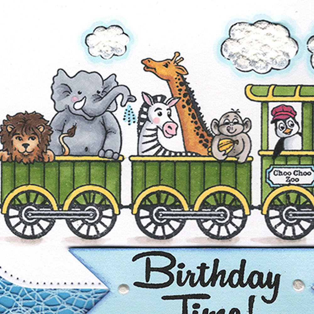 Card Sample - Choo Choo Zoo - Blue