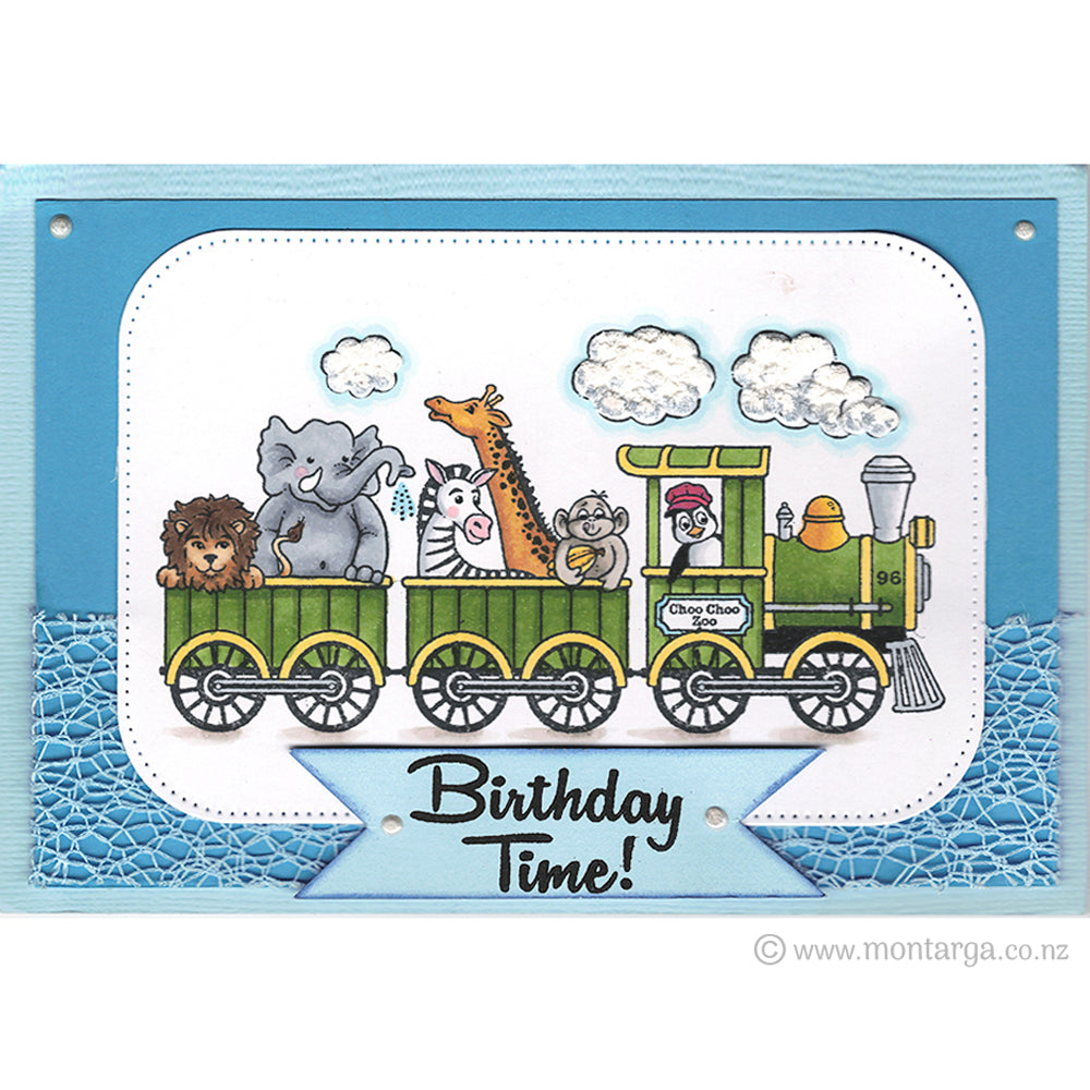 Card Sample - Choo Choo Zoo - Blue