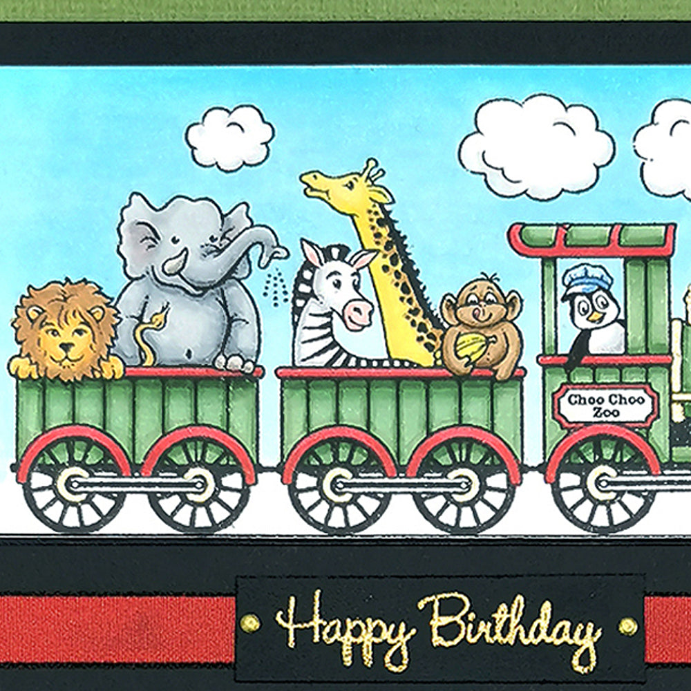 Card Sample - Choo Choo Zoo - Green