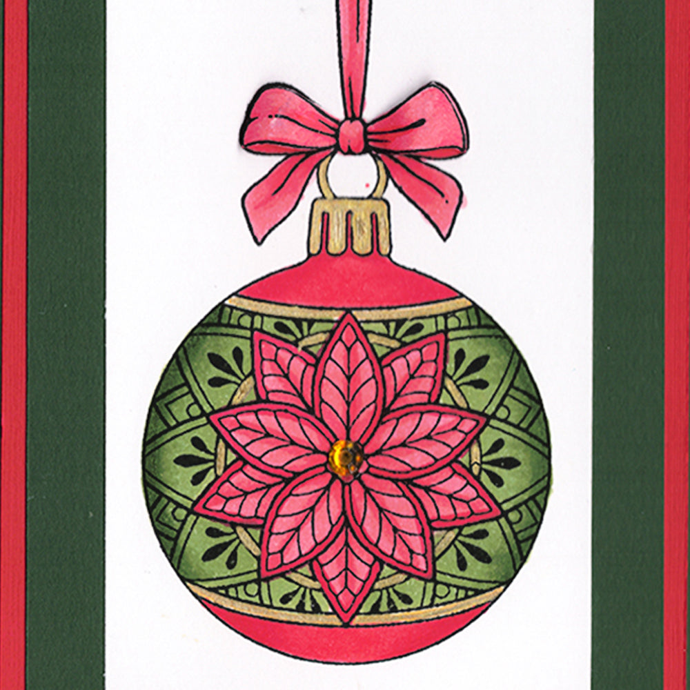 Card Sample - Christmas Bauble - Red and green