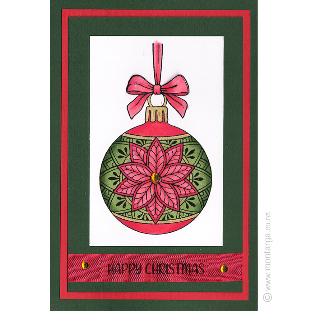 2390 B - Merry Christmas Wording Rubber Stamp