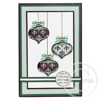 2365 A - Merry Christmas Happy New Year Wording Rubber Stamp