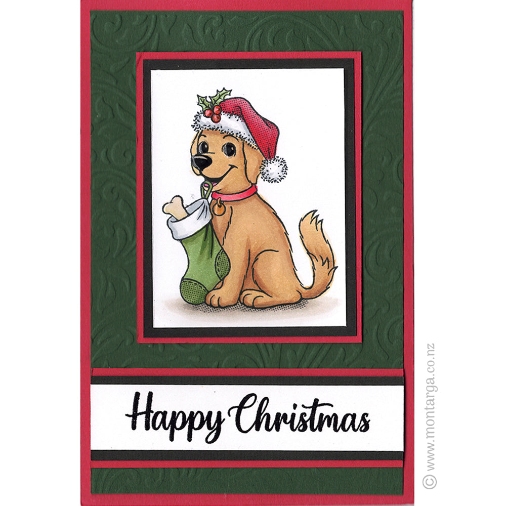 2401 BB - Happy Christmas Wording Rubber Stamp
