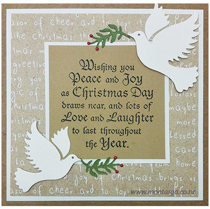 2368 G - Wishing Peace and Joy Wording Rubber Stamp