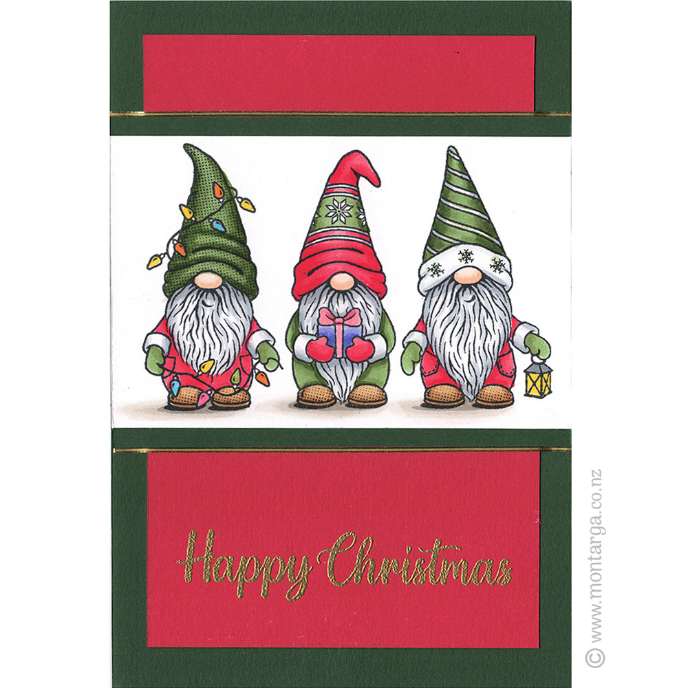 Card Sample - Three Christmas Gnomes