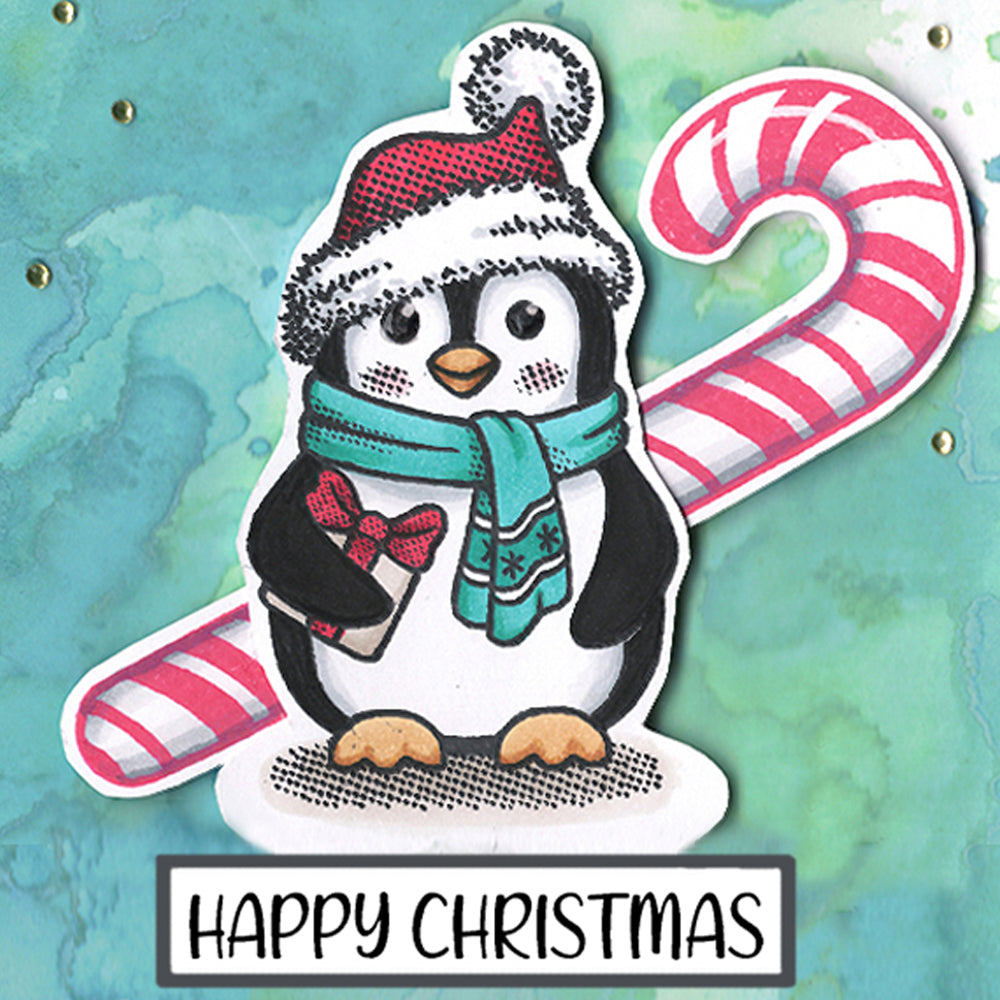 Card Sample - Penguin with Candy Cane