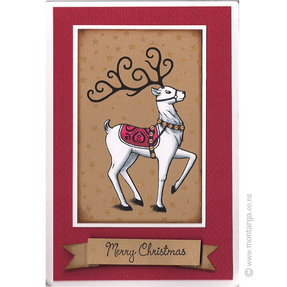 2390 B - Merry Christmas Wording Rubber Stamp
