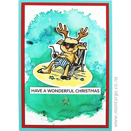 Card Sample - Rudolph on the beach