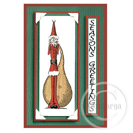 2347 BBB - Vertical Seasons Greetings Wording Rubber Stamp