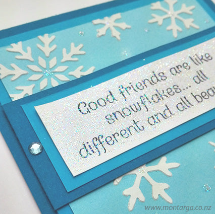 Card Sample - Snowflakes - Cream and Green