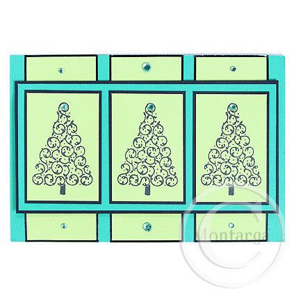 2353 GG or E - Swirly Christmas Tree Rubber Stamp
