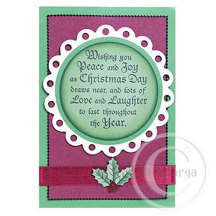 2368 G - Wishing Peace and Joy Wording Rubber Stamp