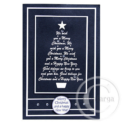 2365 A - Merry Christmas Happy New Year Wording Rubber Stamp
