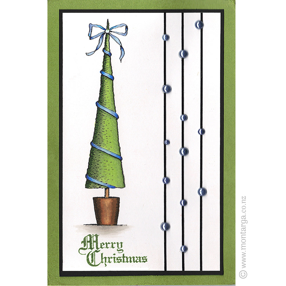 2354 B - Merry Christmas Wording Rubber Stamp