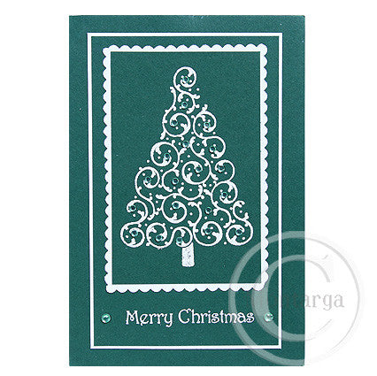 2353 GG or E - Swirly Christmas Tree Rubber Stamp
