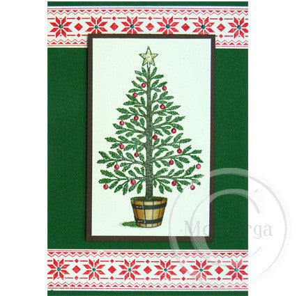 2381 GG - Scandinavian Christmas Pine Tree Rubber Stamp
