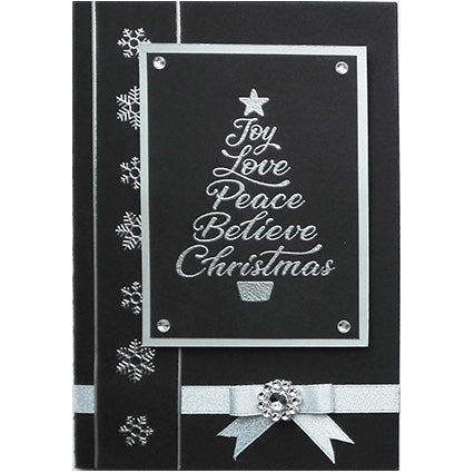 Card Sample - Silver Embossed Christmas Tree