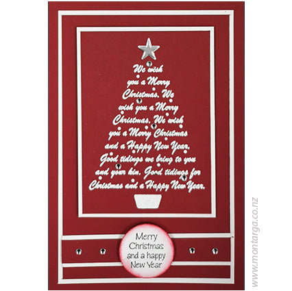 2365 A - Merry Christmas Happy New Year Wording Rubber Stamp