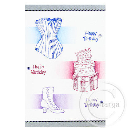 1673 E - Corset Rubber Stamp