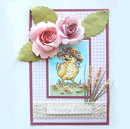 1345 E - Easter Chicken Rubber Stamp