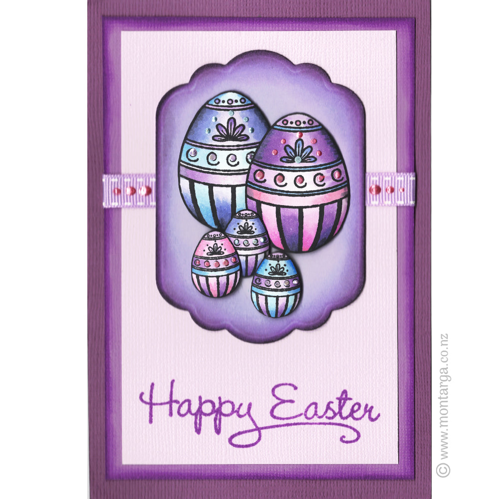 0323 A or D - Easter Egg Wording Rubber Stamp