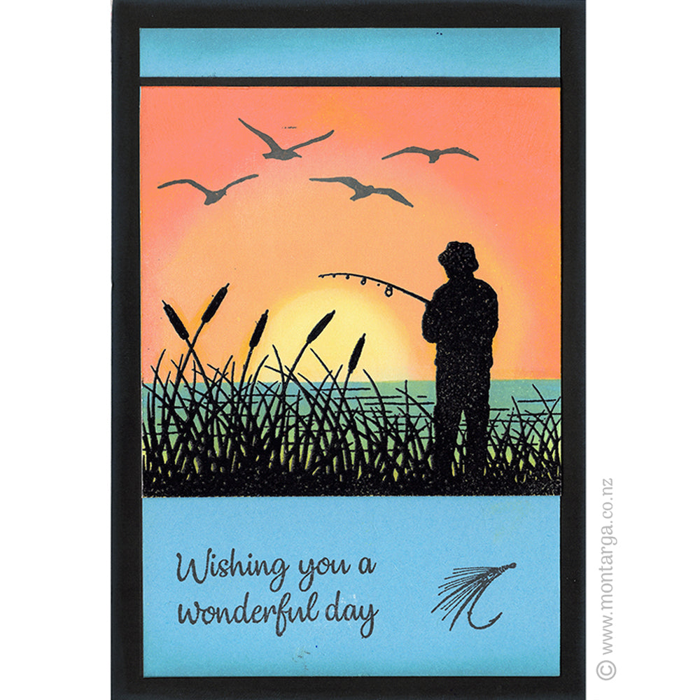 1461 A or C - Fish Hook Fly Rubber Stamp