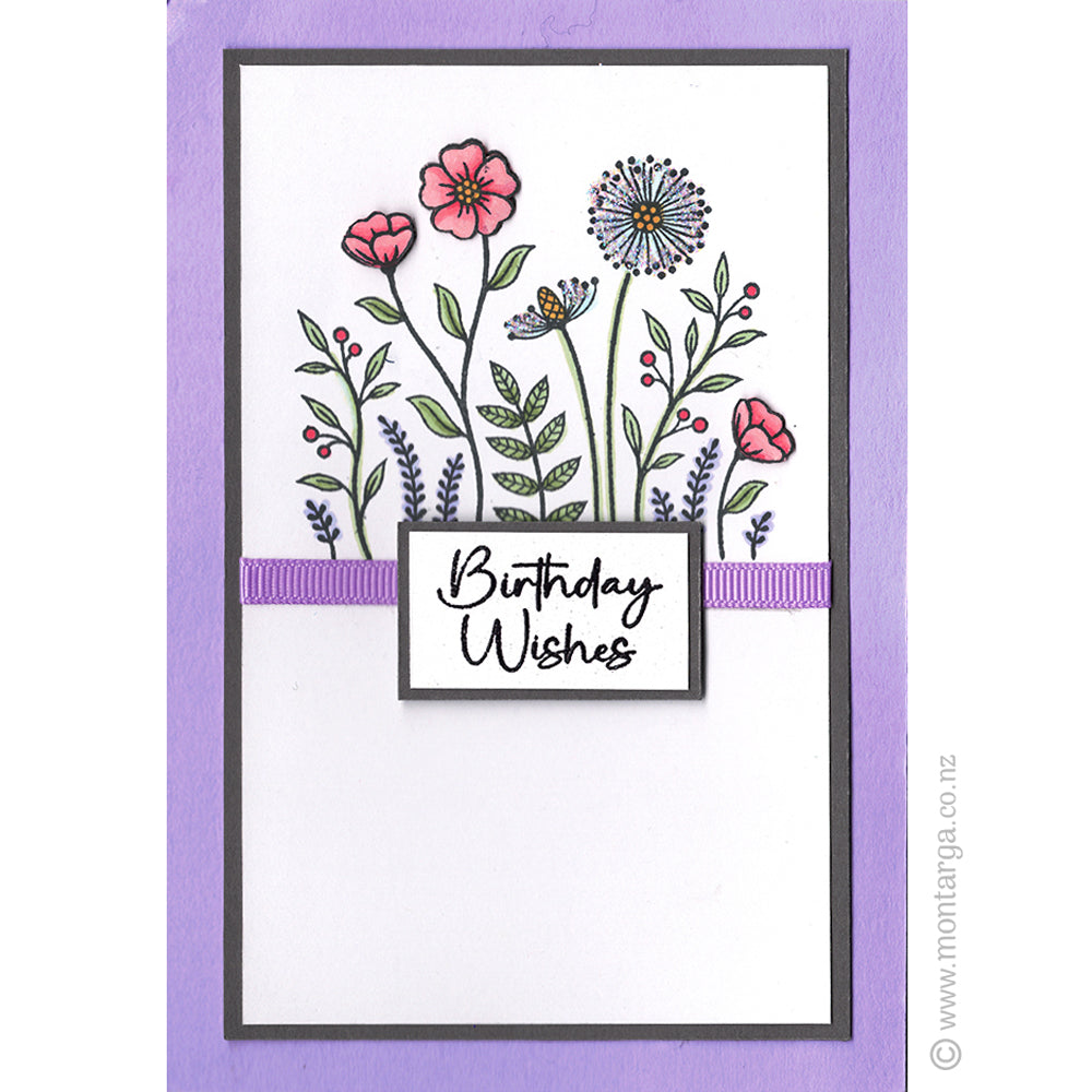 3464 G - Flower Patch Rubber Stamp