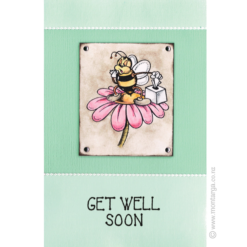2805 F - Sick Bee Rubber Stamp